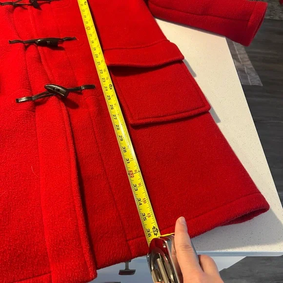 Burberry blue label vintage Red Hooded duffle coat- wool - Picture 5 of 13